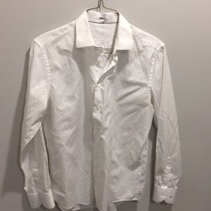 Bugatchi UOMO All-White Shaped-Fit dress shirt